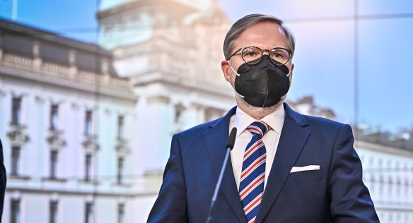 Vicepremiér a ministr pro místní rozvoj I. Bartoš s ministrem zahraničí J. Lipavským, 5. ledna 2022.