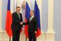 Prime Minister Petr Nečas received in Moscow by his Russian counterpart Dimitri Medvedev.
