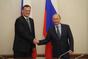With President Vladimir Putin. St Petersburg Airport.