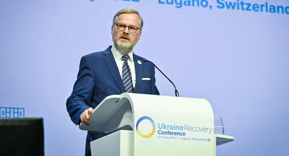Speech by Prime Minister Petr Fiala at the Conference on the Reconstruction of Ukraine, 4 July 2022.
