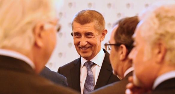 Andrej Babiš na novoroční číši vína s diplomatickým sborem, Černínský palác 11. ledna 2019.