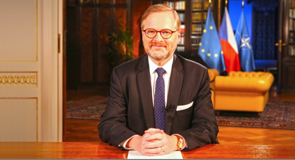 Novoroční projev předsedy vlády Petra Fialy z Kramářovy vily.