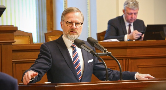 Vystoupení předsedy vlády Petra Fialy v Poslanecké sněmovně 22. března 2022.