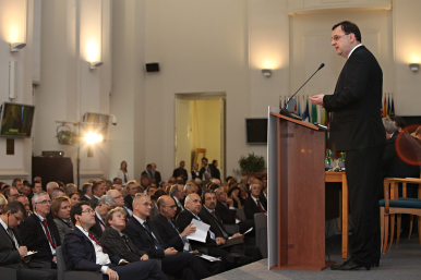 Předseda vlády Petr Nečas na Evropském jaderném fóru v Praze (ENEF).