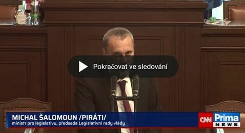 Ministr pro legislativu a předseda LRV Michal Šalomoun ve sněmovně, 14. 6. 2024