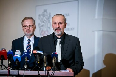 Ministr pro legislativu Michal Šalomouna na TK po jednání vlády 17. 1. 2024