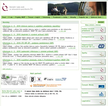 Národní rada osob ze zdravotním postižením ČR - web