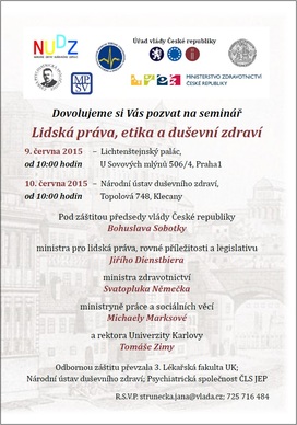 Pozvánka na seminář Lidská práva, etika a duševní zdraví