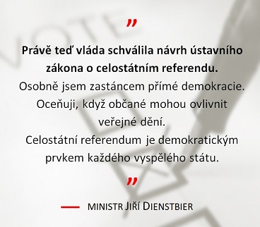 Vláda práve schválila návrh ústavního zákona o celostátním referendu