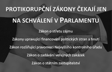 Protikorupční zákony čekající na schválení v parlamentu