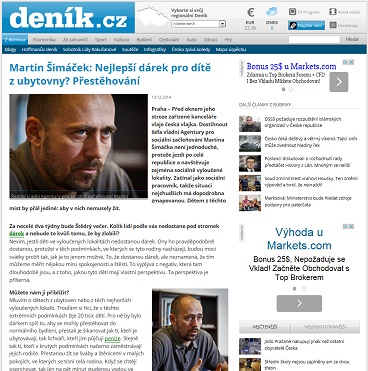 Rozhovor s Martinem Šimáčkem v Deníku