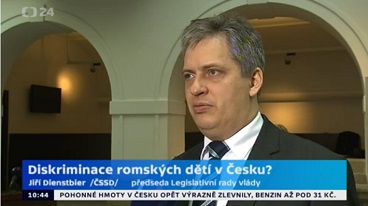 ČT 24 - ministr Dienstbier ke stanovisku Evropská komise o vzdělávání romských dětí v ČR