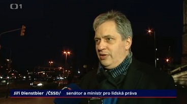 Události (ČT, 16. 1. 2015): ministr Dienstbier k demonstraci proti islámu na Pražském hradě
