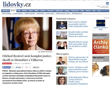 Lidovky.cz - článek - Dienstbier k odchodu Brožové 