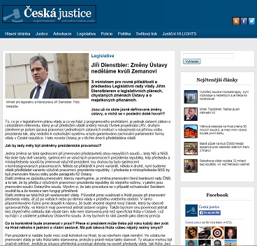 Česká justice - článek - Dienstbier - Změny Ústavy neděláme kvůli Zemanovi