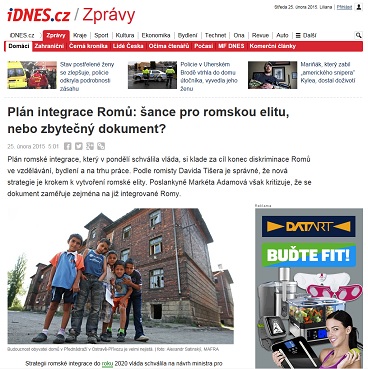 iDnes.cz: Plán integrace Romů: šance pro romskou elitu, nebo zbytečný dokument?