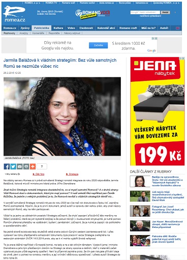 Romea.cz - Jarmila Balážová - k vládní strategi romské integrace