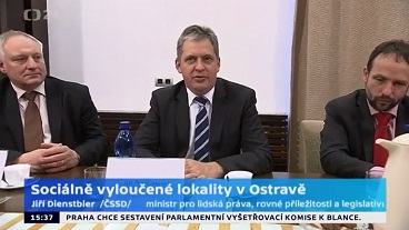 ČT24 - Ministr Dienstbier - TK po jednání o sociálně vyloučených lokalitách v Ostravě
