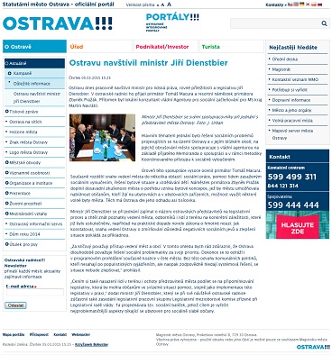 Ostrava.cz - článek - Ostravu navštívil ministr Dienstbier