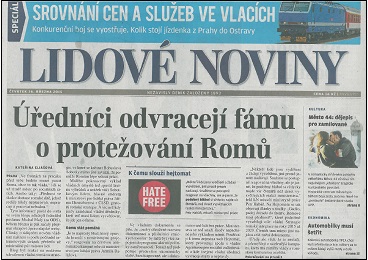 Lidové noviny - článek - Úředníci odvracejí fámu o protěžování Romů - 1. část