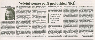 Právo - článek - Jiří Dienstbier: Veřejné peníze patří pod dohled NKÚ