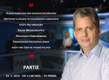 AVÍZO: Ministr Dienstbier hostem nedělní Partie TV Prima