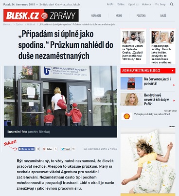 BLESK.cz: „Připadám si úplně jako spodina.“ Průzkum nahlédl do duše nezaměstnaných