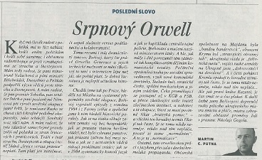 Lidové noviny: Srpnový Orwell