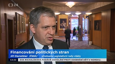 Studio24: Min. Dienstbier k financování politických stran - v souvislosti s bojem proti korupci
