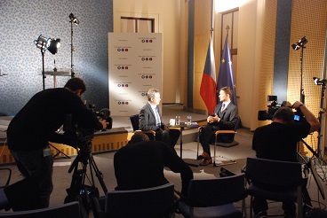 Natáčení pořadu Týden v politice České televize
