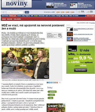 České noviny.cz: MDŽ se vrací, má upozornit na nerovné postavení žen a mužů