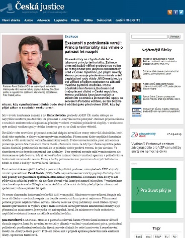 Česká justice.cz: Exekutoři