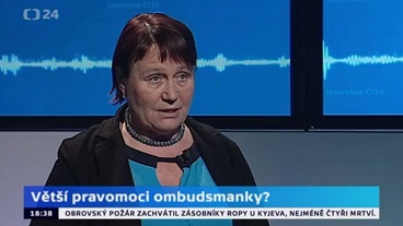 Interview ČT 24: Ombudsmanka Anna Šabatová k novele zákona o VOP