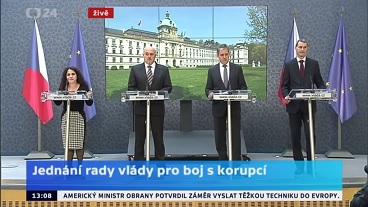 ČT 24: Brífink po jednání Rady vlády pro koordinaci boje s korupcí