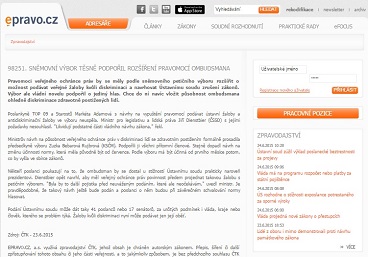 epravo.cz: Sněmovní výbor těsně podpořil rozšíření pravomocí ombudsmana