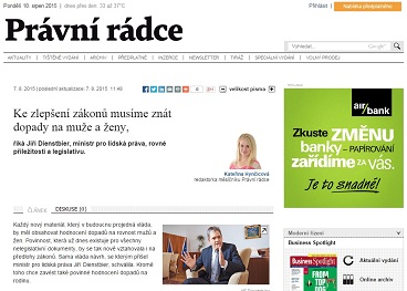 Právnírádce.ihned.cz: Ke zlepšení zákonů musíme znát dopady na muže a ženy