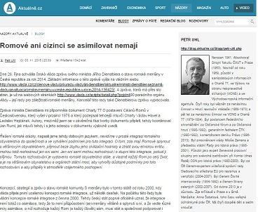blog. aktuálně.cz: Romové ani cizinci se asimilovat nemají