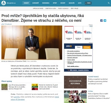 Aktuálně.cz: Proč mříže? Uprchlíkům by stačila ubytovna, říká Dienstbier. Žijeme ve strachu z něčeho, co není