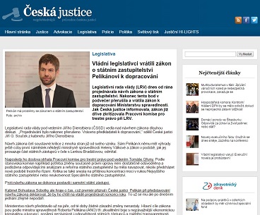 Česká-justice.cz: Vládní legislativci vrátili zákon o státním zastupitelství Pelikánovi k dopracování