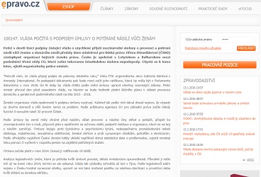 epravo.cz: Vláda počítá s podpisem úmluvy o potírání násilí vůči ženám