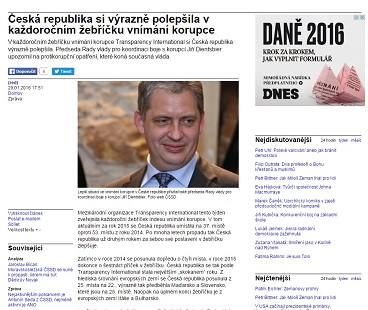 Deník Referendum: Česká republika si výrazně polepšila v každoročním žebříčku vnímání korupce