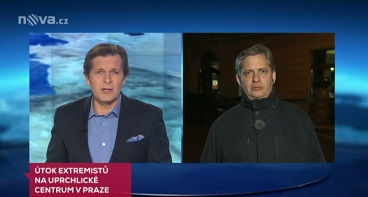 TV NOVA: Útok extremistů na uprchlické centrum v Praze