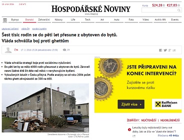iHNED.cz: Šest tisíc rodin se do pěti let přesune z ubytoven do bytů. Vláda schválila boj proti ghettům