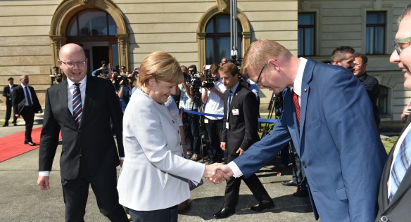 Přivítání kancléřky Spolkové republiky Německo Angely Merkelové Zdroj: Úřad vlády ČR