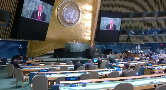 Vicepremiér Bělobrádek pronáší projev na summitu OSN