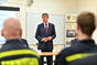 Premiér Babiš v diskusi se členy Hasičského záchranného sboru Příbram, 25. února 2020.