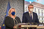 Minister for Regional Development K. Dostálová and Deputy Prime Minister and Minister of Industry, Trade and Transport K. Havlíček, 1 March 2021.