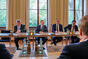 Následná diskuze se zabývala situací na Ukrajině a jejími následky pro českou a německou bezpečnostní politiku, 5. května 2022.