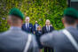 Uvítací ceremoniál pro českého premiéra, 5. května 2022.