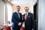 Premiér Fiala se v Bratislavě setkal také s bývalým slovenským premiérem Eduardem Hegerem, 31. května 2023.